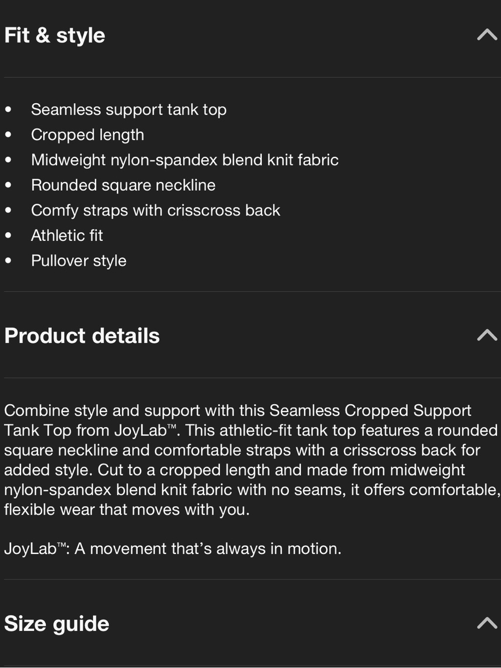 JoyLab Ribbed Tank Top with Crisscross Back - Picture 4 of 4